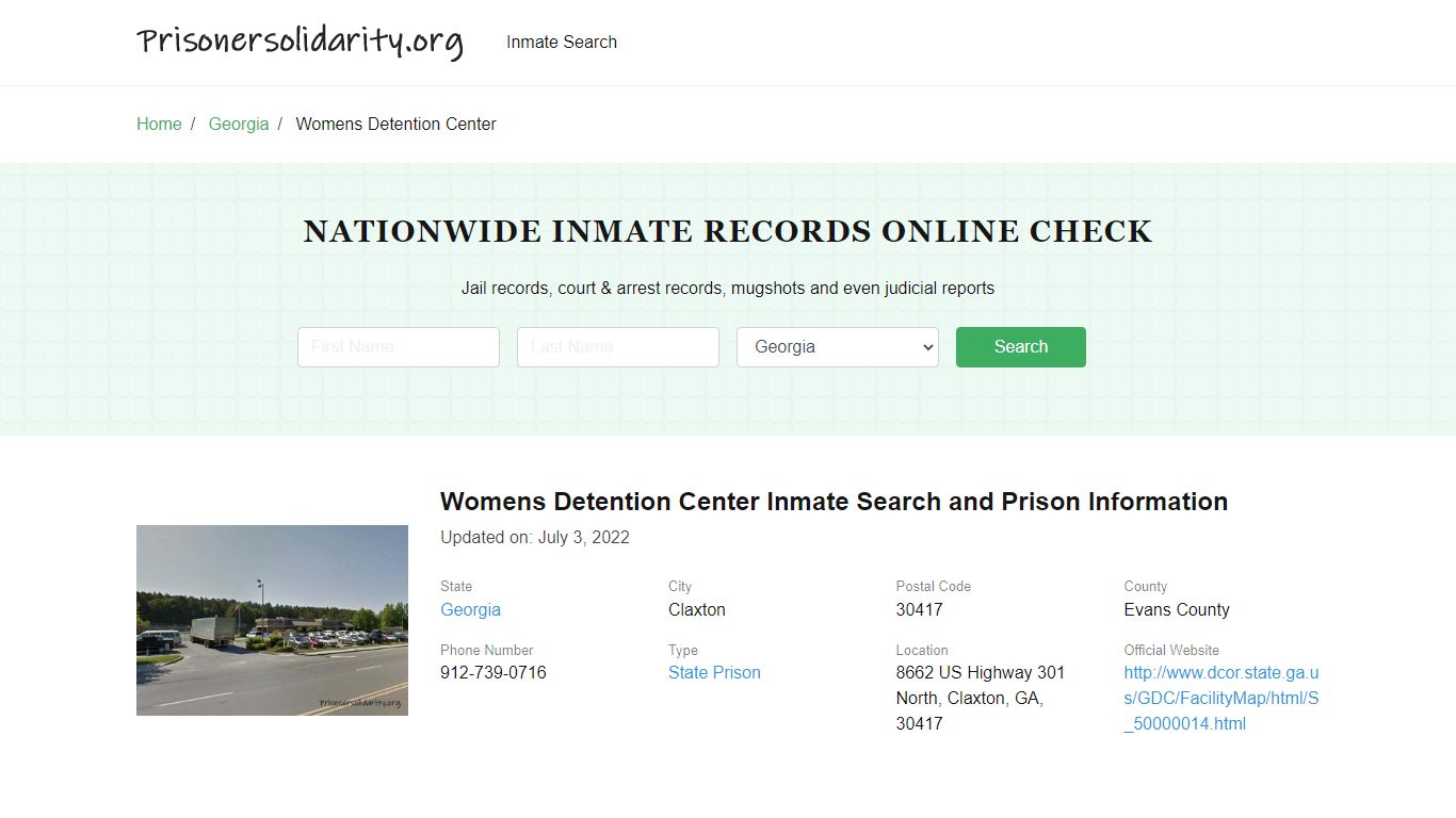 Womens Detention Center Inmate Search and Prison Information